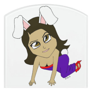 chibi bunnygirl door sign