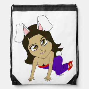chibi bunnygirl drawstring bag