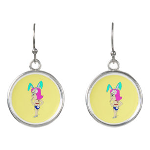 chibi bunnygirl earrings