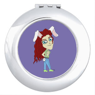 Chibi Bunnygirl giving a thumbs up Compact Mirror