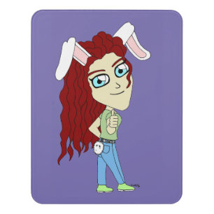 Chibi Bunnygirl giving a thumbs up Door Sign