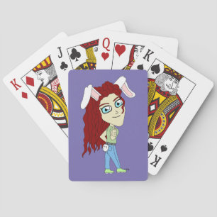 Chibi Bunnygirl giving a thumbs up Poker Cards