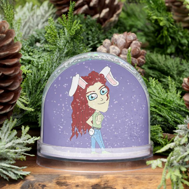 Chibi Bunnygirl giving a thumbs up Snow Globe (Winter)