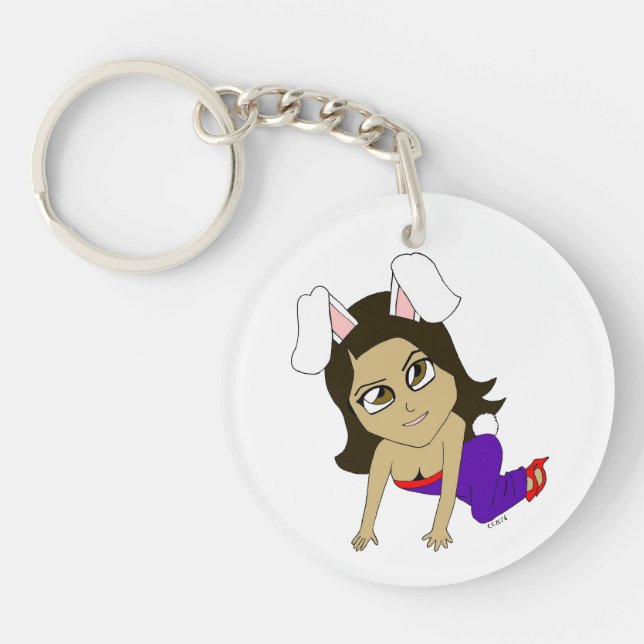 chibi bunnygirl  keychain (Front)