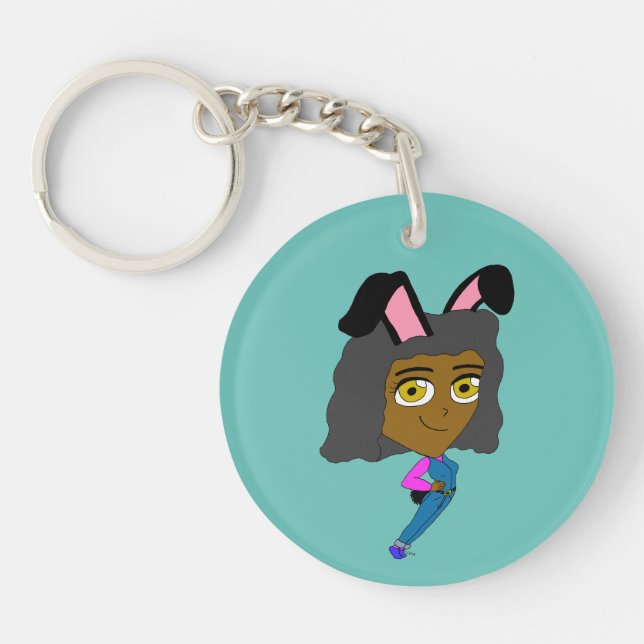 chibi bunnygirl  keychain (Front)