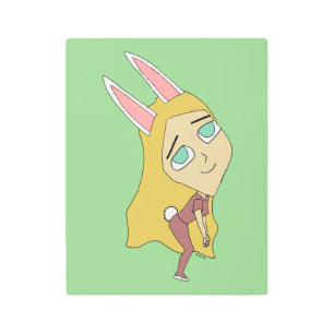 chibi bunnygirl metal print