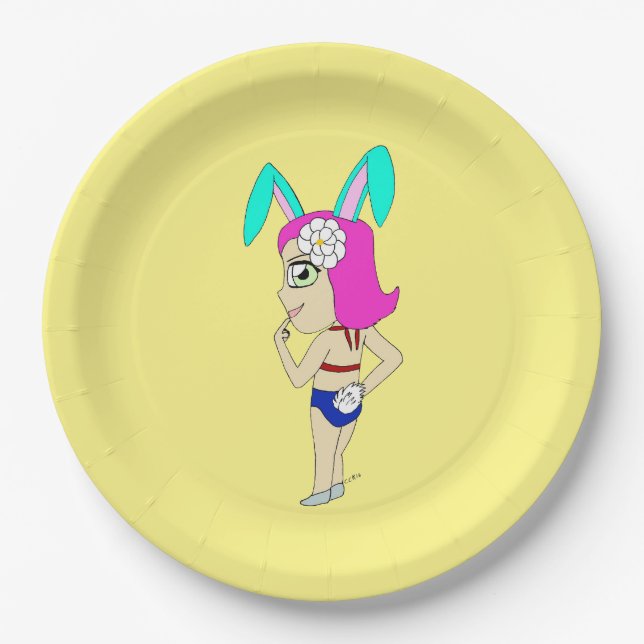 chibi bunnygirl       paper plates (Front)