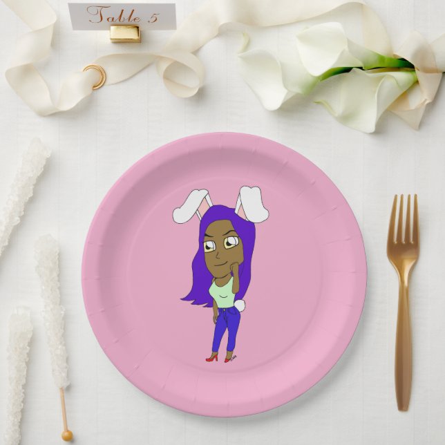 Chibi Bunnygirl Paper Plates (Wedding)