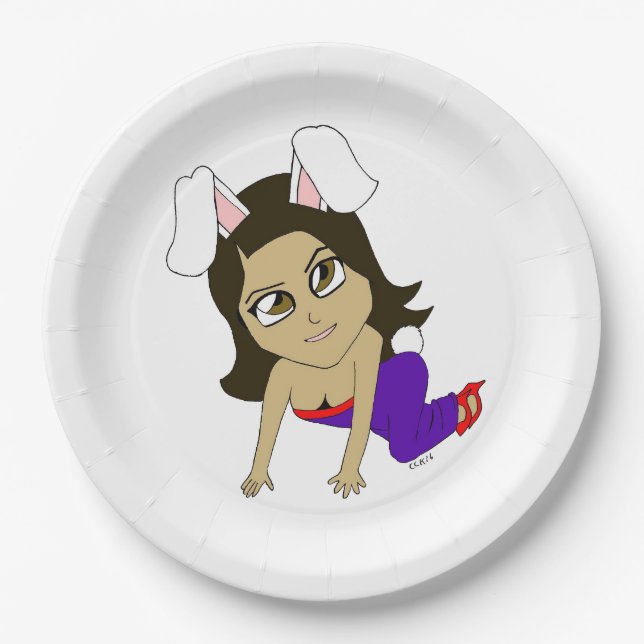 chibi bunnygirl  paper plates (Front)