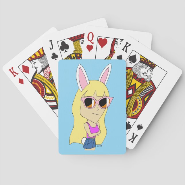 chibi bunnygirl   poker cards (Back)
