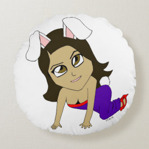chibi bunnygirl round pillow