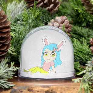chibi bunnygirl snow globe