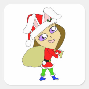 chibi bunnygirl square sticker