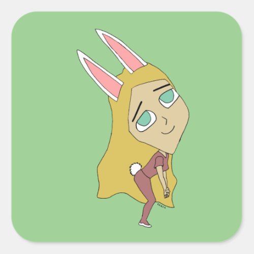 chibi bunnygirl      square sticker