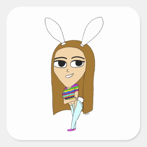 chibi bunnygirl      square sticker