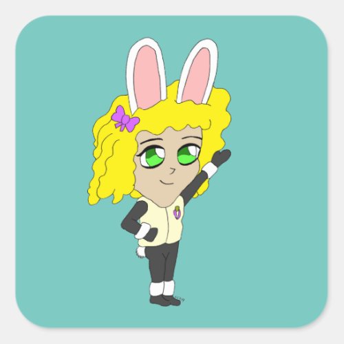 chibi bunnygirl    square sticker