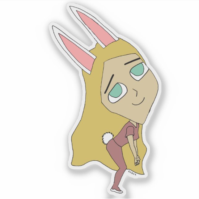 chibi bunnygirl     sticker (Front)