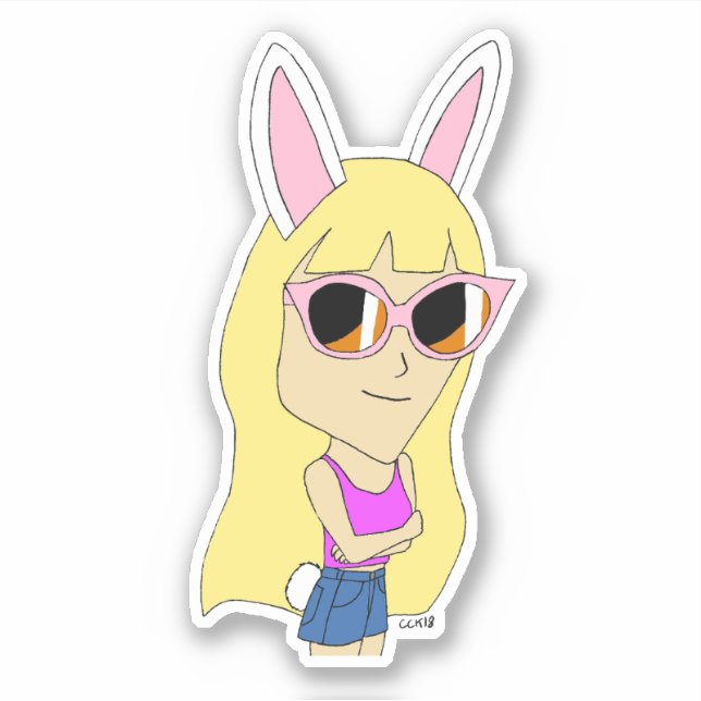 chibi bunnygirl    sticker (Front)