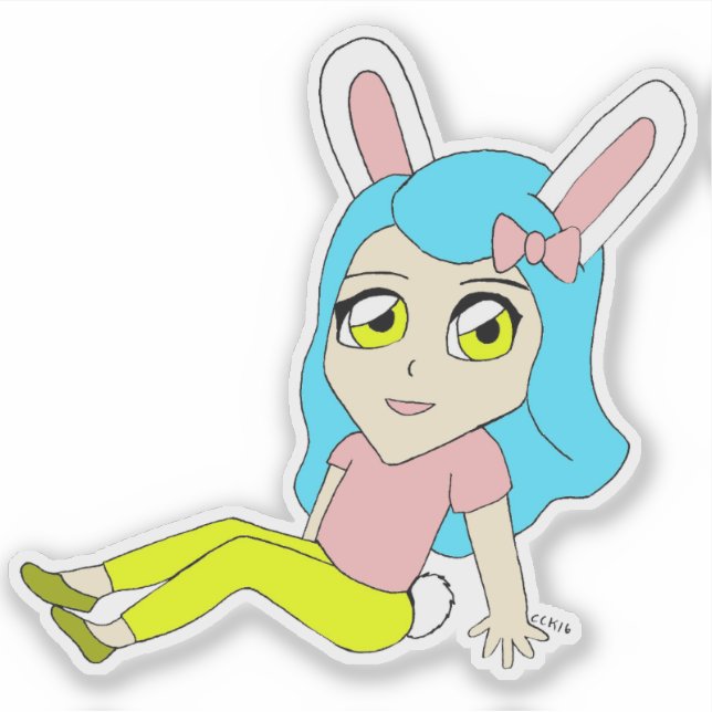 chibi bunnygirl     sticker (Front)