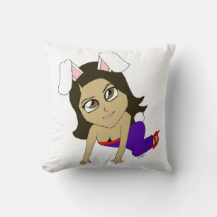 chibi bunnygirl  throw pillow