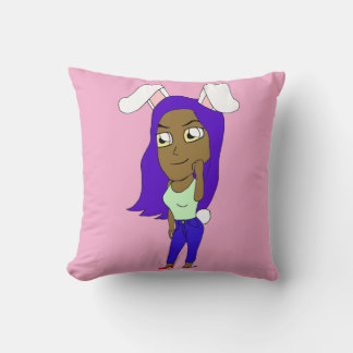 Chibi Bunnygirl Throw Pillow