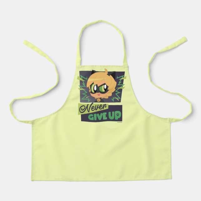 Chibi Cat Noir Never Give Up Apron (Front)