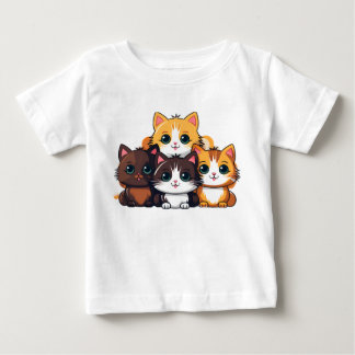 Chibi Cat Squad Sticker – Adorable Furry Friends C Baby T-Shirt