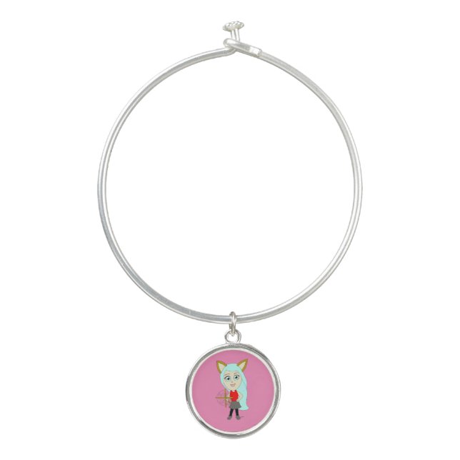 chibi catgirl  bangle bracelet (Front)