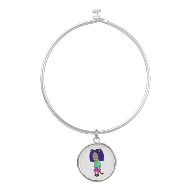 chibi catgirl   bangle bracelet (Front)