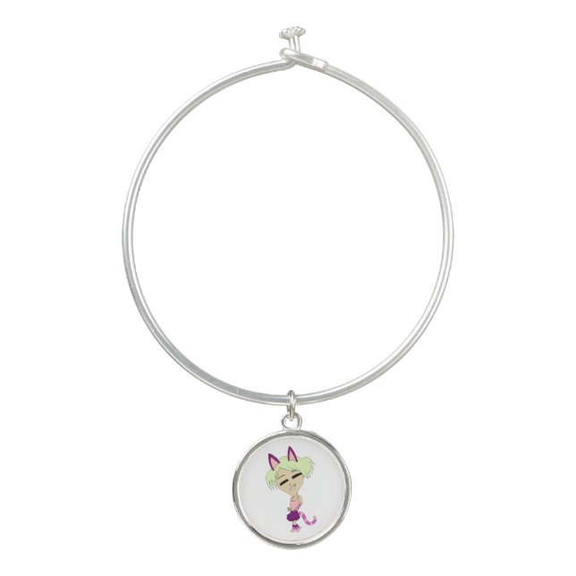 chibi catgirl  bangle bracelet (Front)