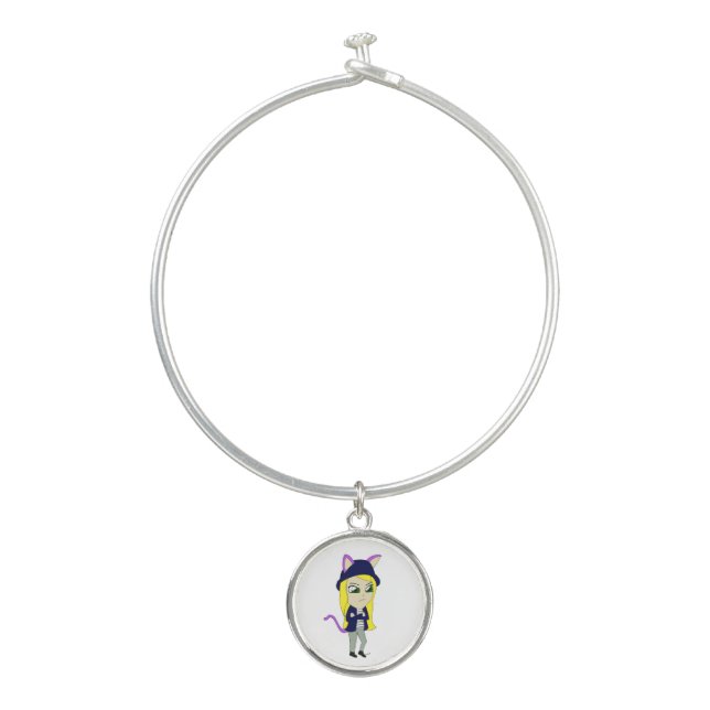chibi catgirl   bangle bracelet (Front)