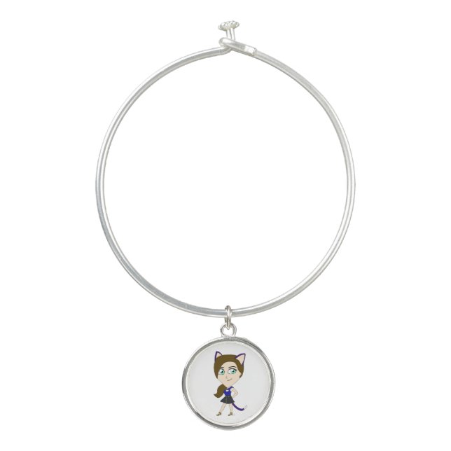 chibi catgirl  bangle bracelet (Front)