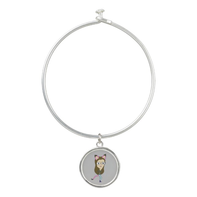 chibi catgirl   bangle bracelet (Front)