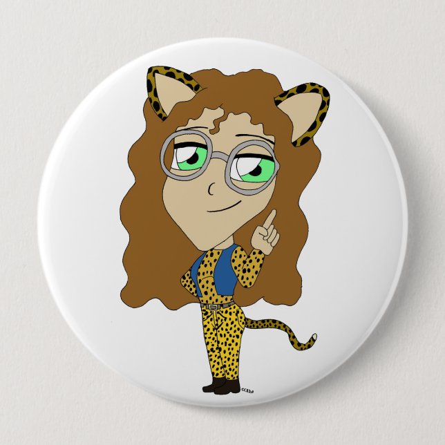 chibi catgirl  button (Front)