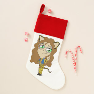 chibi catgirl christmas stocking