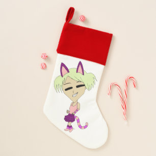 chibi catgirl christmas stocking