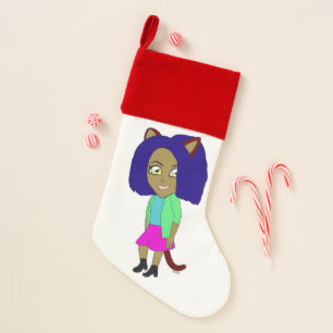 chibi catgirl christmas stocking
