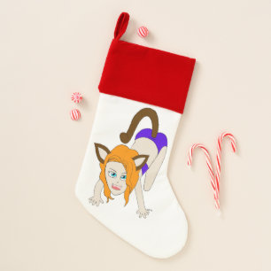 chibi catgirl christmas stocking