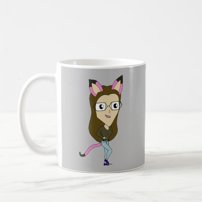 chibi catgirl    coffee mug (Left)
