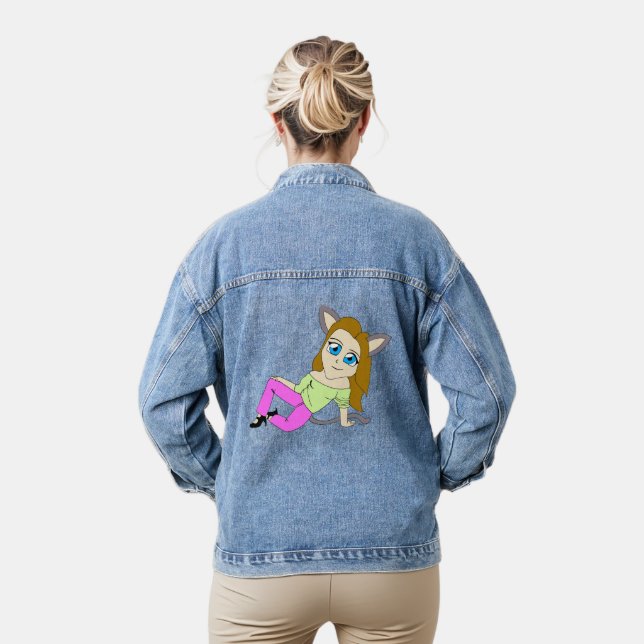 chibi catgirl  denim jacket (Model)