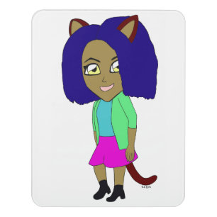 chibi catgirl door sign