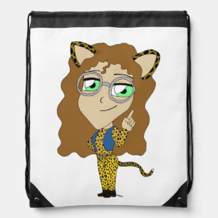 chibi catgirl drawstring bag