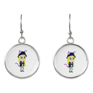 chibi catgirl earrings