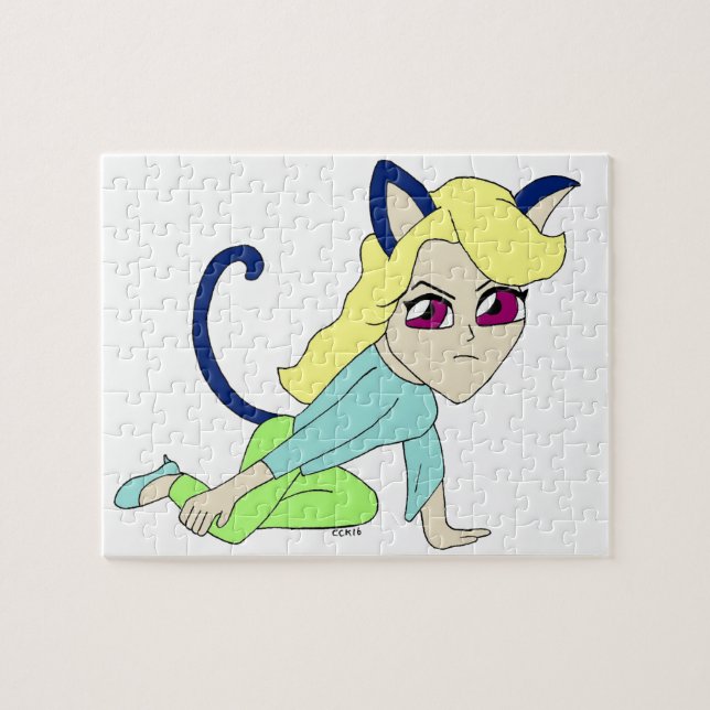 chibi catgirl  jigsaw puzzle (Horizontal)