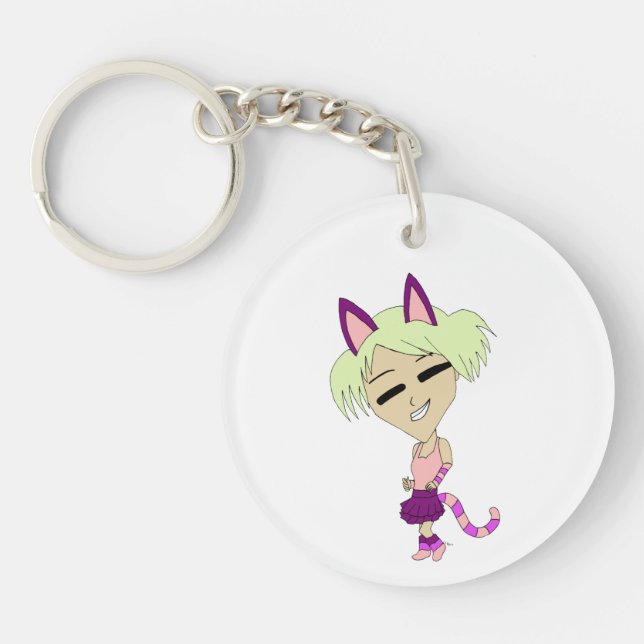 chibi catgirl  keychain (Front)
