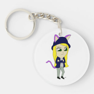 chibi catgirl  keychain