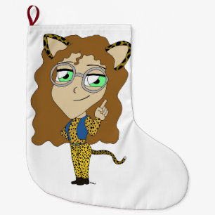 chibi catgirl  large christmas stocking