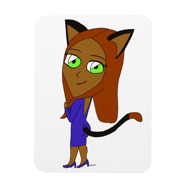 chibi catgirl   magnet (Vertical)