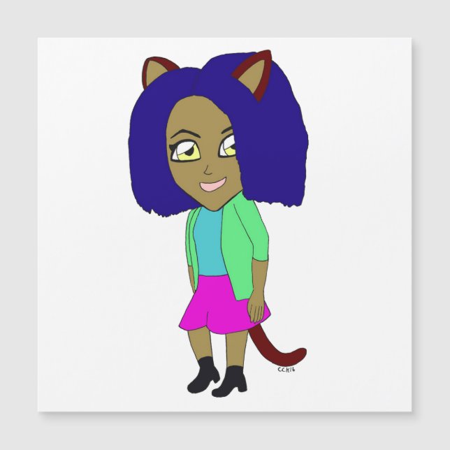 chibi catgirl  magnet (Front)