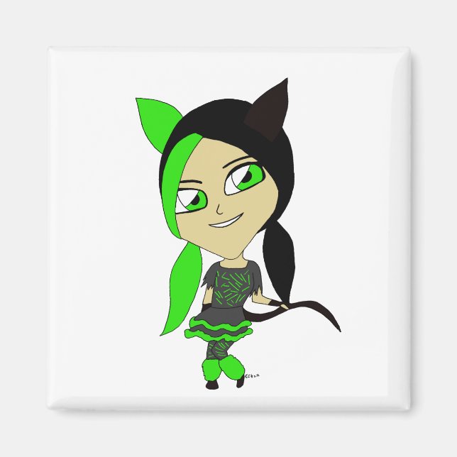 chibi catgirl    magnet (Front)